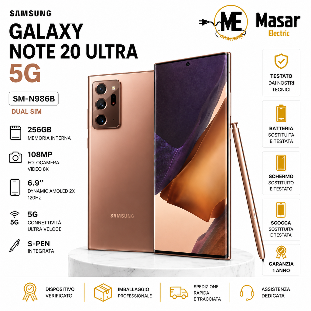 Samsung Galaxy Note 20 Ultra 5G SM-N986B Dual SIM 256GB Mystic Bronze S-Pen