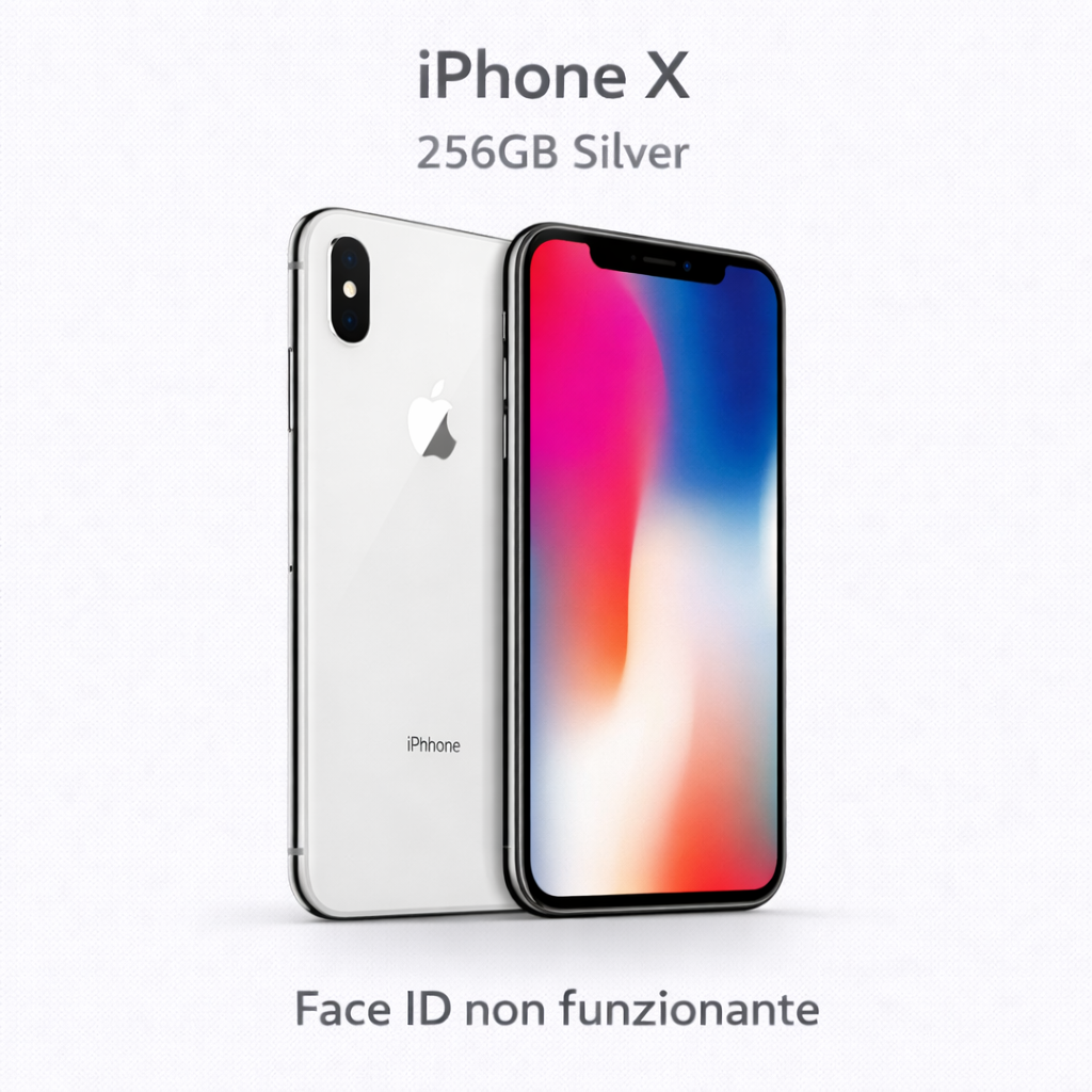 Apple iPhone X 256GB Silver – Face ID NON Funzionante – Testato