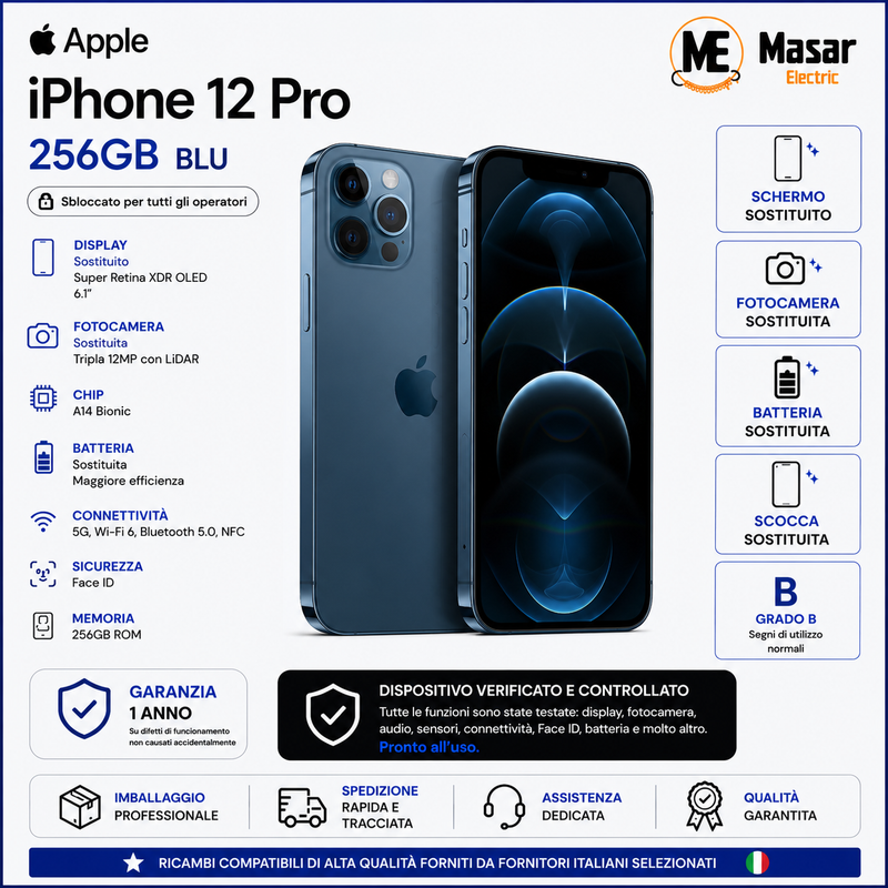 Apple iPhone 12 Pro 256GB Blu Pacifico 5G Sbloccato Grado B