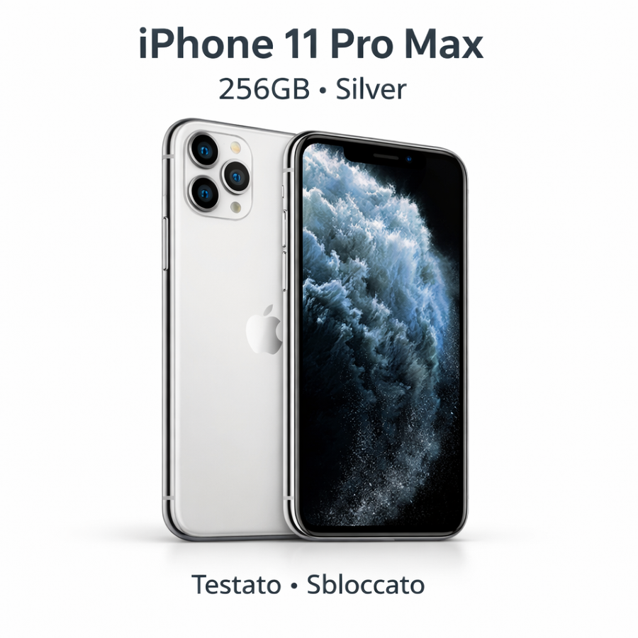 iPhone 11 Pro Max 256GB Argento – Come Nuovo – Face ID non funzionante