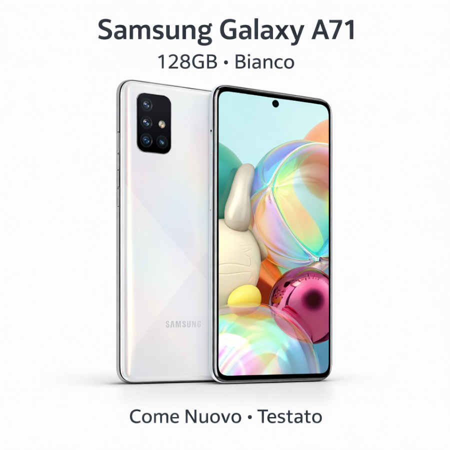 Samsung Galaxy A71 Bianco 128GB - Ottime Condizioni, Sbloccato, Garantito