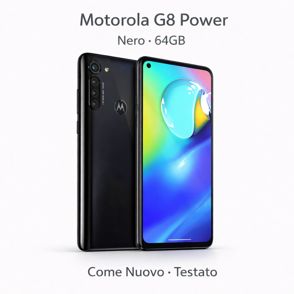 Motorola G8 Power – Nero – 64GB – Ottime Condizioni, Testato e Garantito