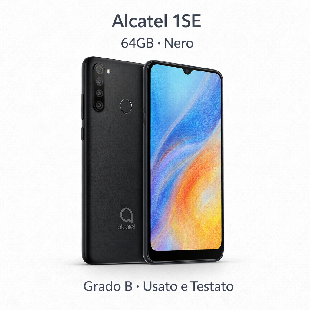Alcatel 1SE 64GB Nero – Grado B – Usato e Testato – Smartphone Affidabile