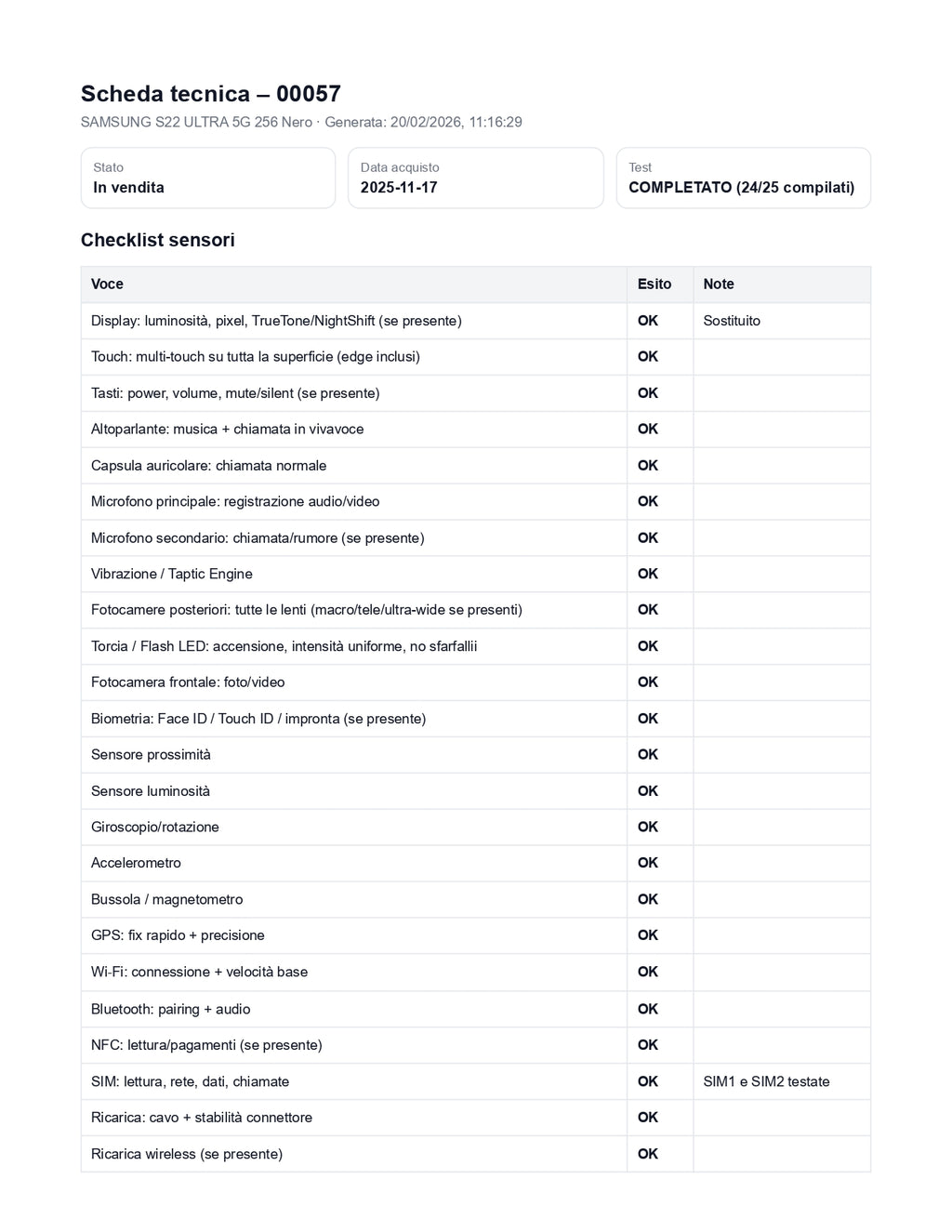 Samsung Galaxy S22 Ultra 5G 256GB Nero – Testato – Perfette Condizioni