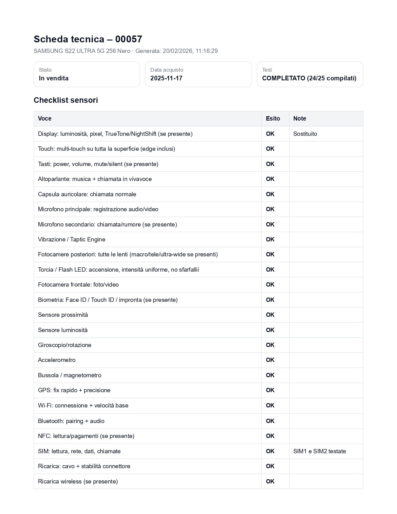 Samsung Galaxy S22 Ultra 5G 256GB Nero – Testato – Perfette Condizioni