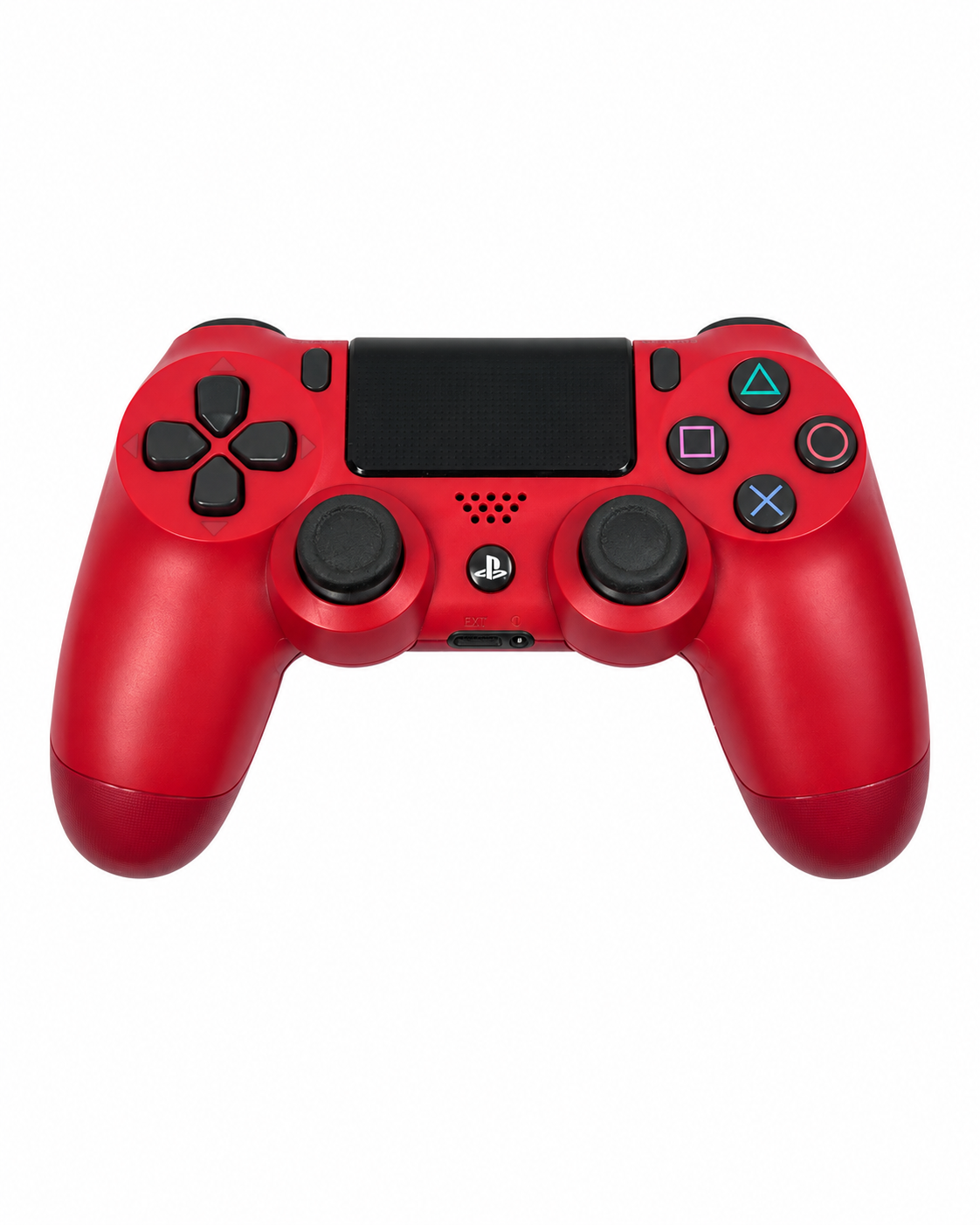 Controller Sony DualShock 4 V2 rosso CUH-ZCT2E vista frontale su sfondo bianco