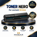 Toner compatibile non originale nero per Lexmark MC3224dwe equivalente C3220K0, cartuccia nota come piena circa 100%, livello non verificabile