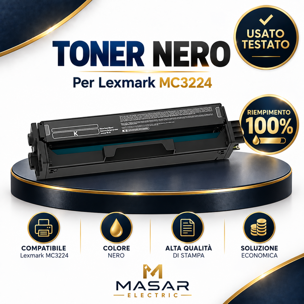 Toner Compatibile Nero C3220K0 per Lexmark MC3224dwe – Circa 100%
