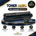 Toner compatibile non originale nero per Lexmark MC3224dwe equivalente C3220K0, livello residuo sconosciuto